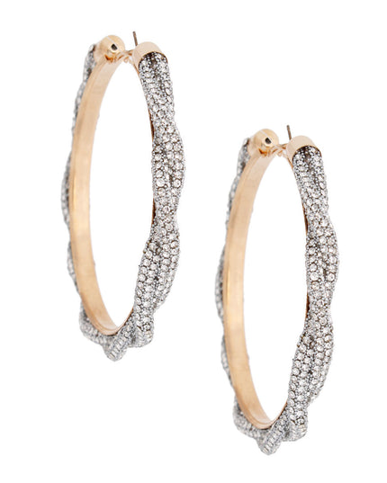Clear Twisted Stone Hoops