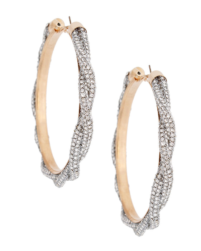 Clear Twisted Stone Hoops