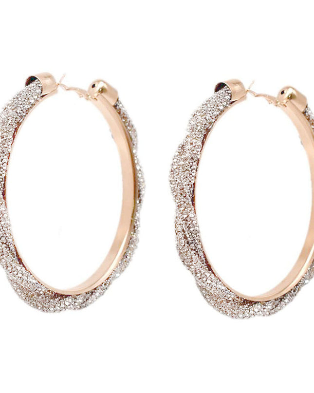Clear Twisted Stone Hoops
