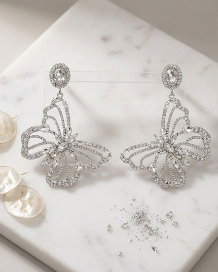 Dangle XL Silver Glam Butterfly Post Earrings