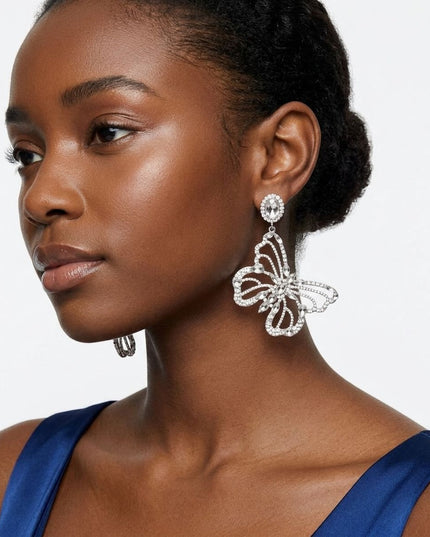 Dangle XL Silver Glam Butterfly Post Earrings