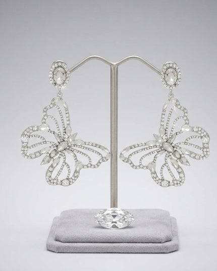 Dangle XL Silver Glam Butterfly Post Earrings
