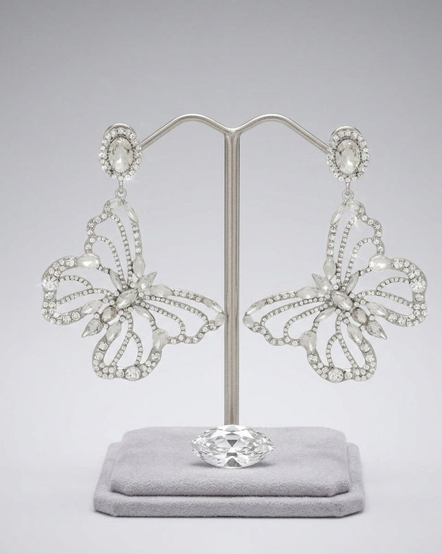 Dangle XL Silver Glam Butterfly Post Earrings