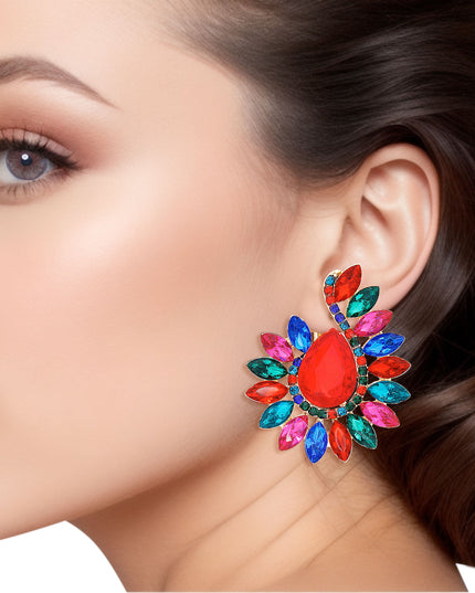 Clip On Multi Hook Crystal Earrings for Women