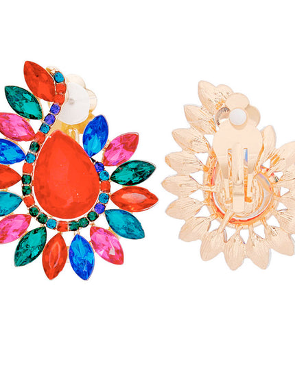 Clip On Multi Hook Crystal Earrings for Women