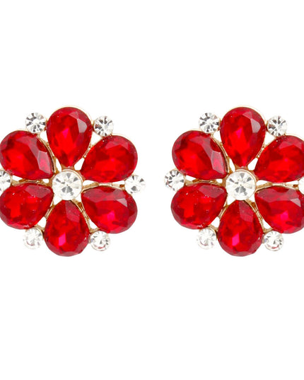 Ruby Radiance Blossom Studs: Unveil Your Passion