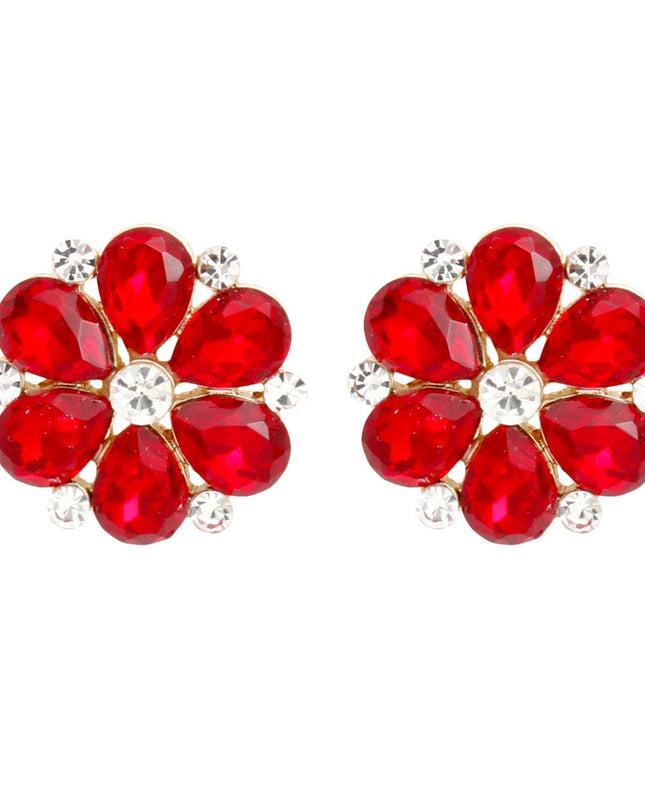 Ruby Radiance Blossom Studs: Unveil Your Passion