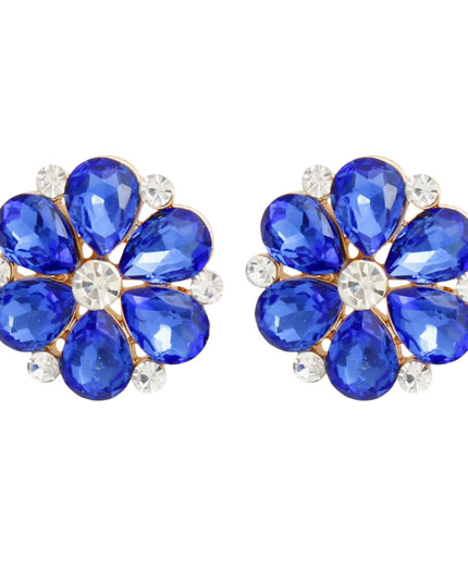 Stud Royal Blue Flower Small Stone Earrings Women