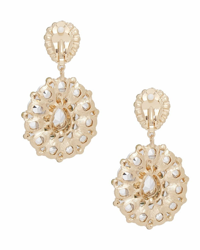 Clip On Brilliant Green Teardrop Crystal Earrings