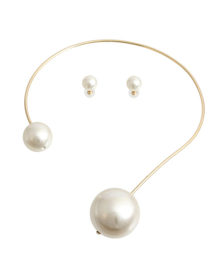 Gold Rigid Wrap Pearl Choker