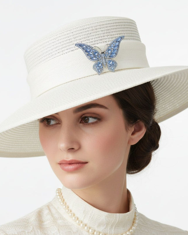 Brooch Light Blue Stone Butterfly Silver Brooch