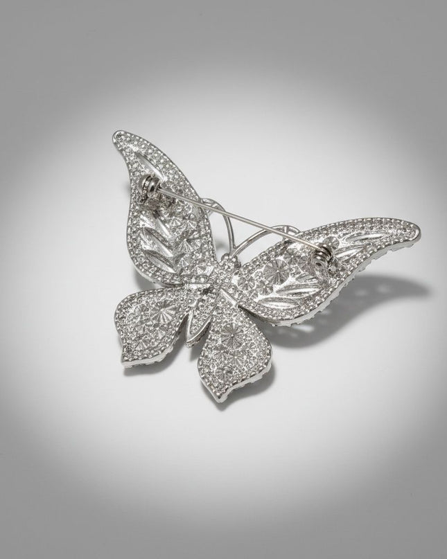 Brooch Light Blue Stone Butterfly Silver Brooch