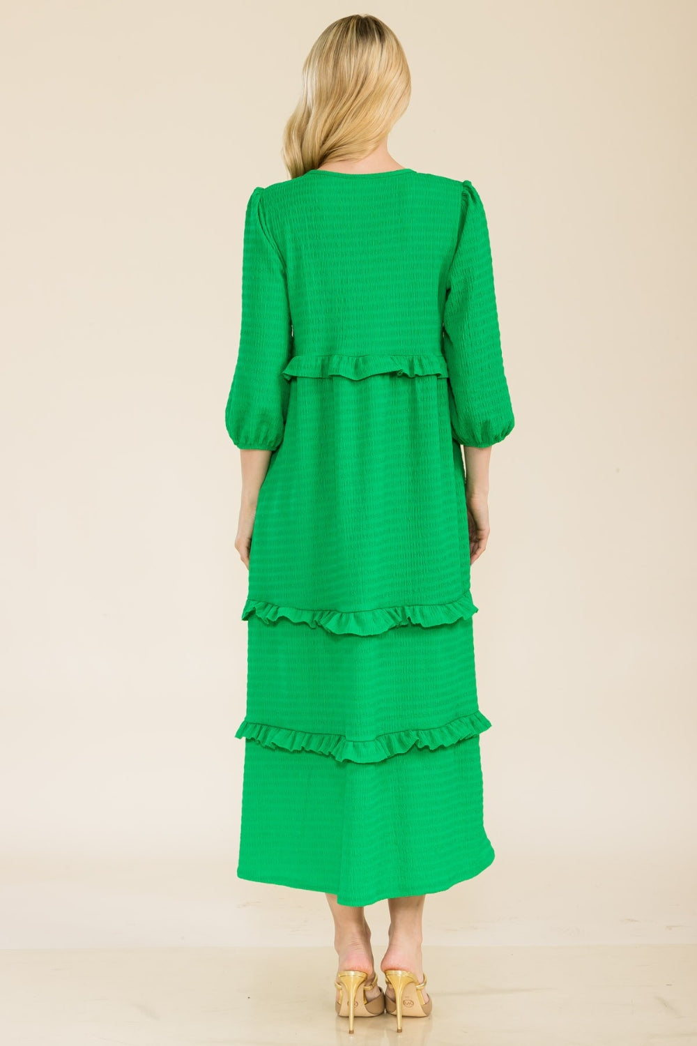 Full Size Tiered-Ruffle Midi Dress