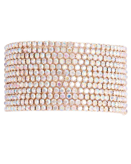 Gold Aurora Borealis 12 Row Stone Bracelets