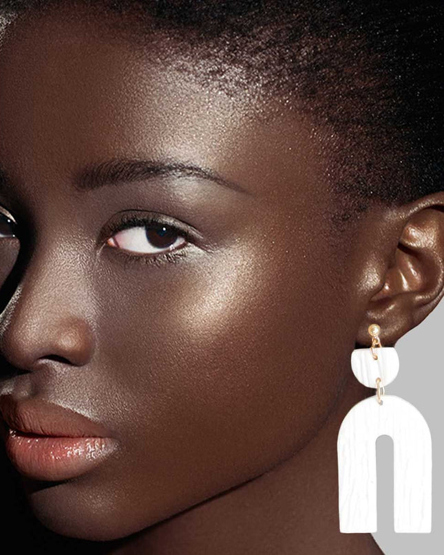 White Clay Arch Bridal Earrings