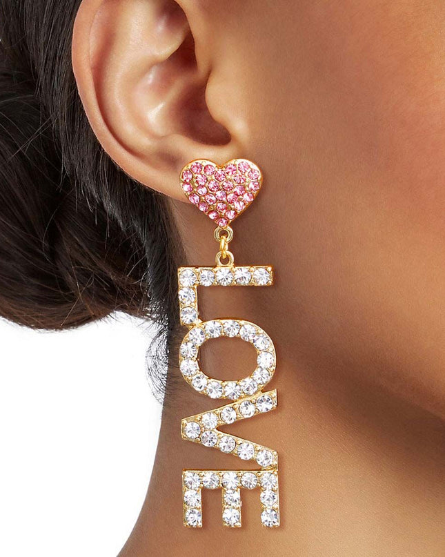 Pink Gold LOVE YOU Earrings