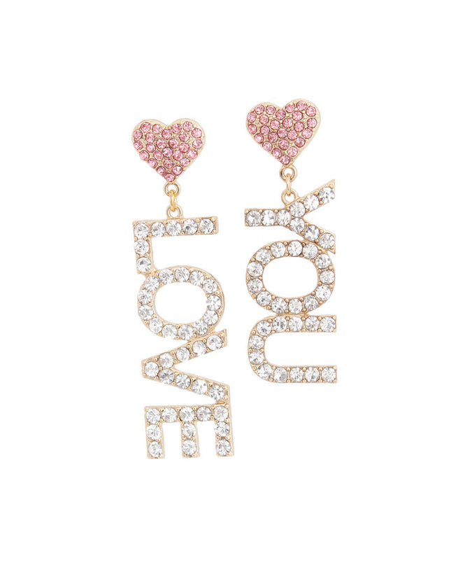 Pink Gold LOVE YOU Earrings