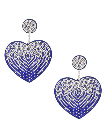 Drop Sparkling Love Blue Heart Dangle Earrings