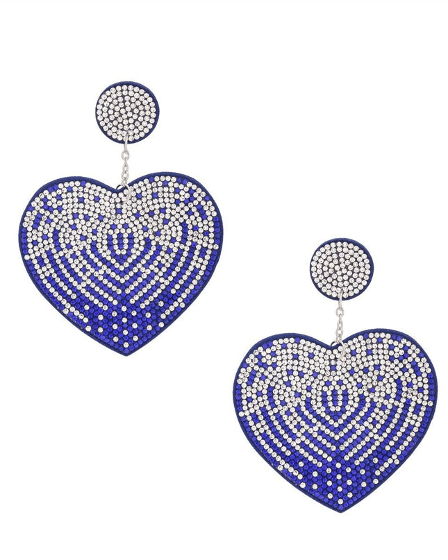 Drop Sparkling Love Blue Heart Dangle Earrings