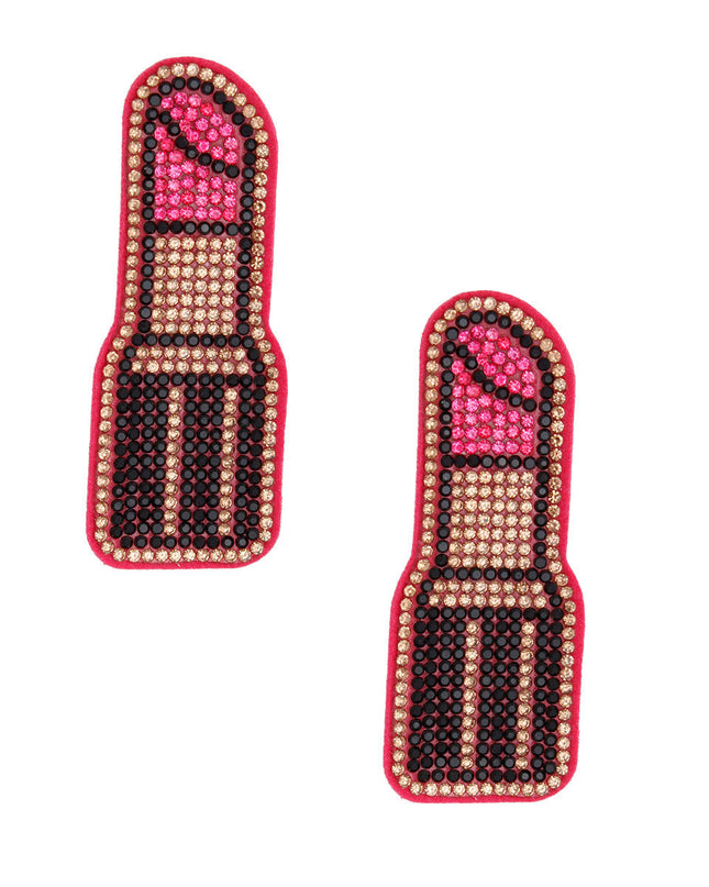 Fuchsia Lipstick Earrings
