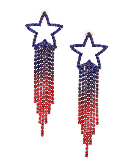 Fringe Earrings Star USA Bling for Women