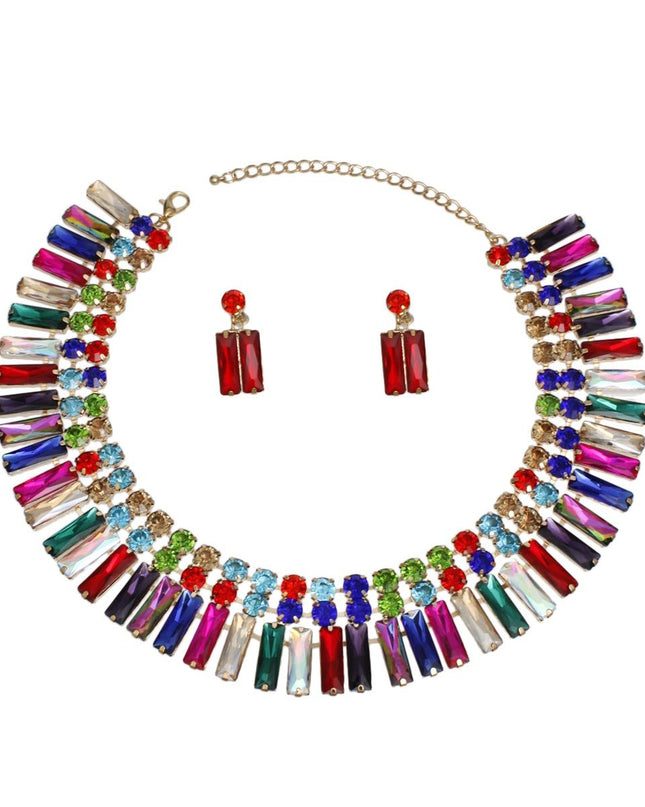 Collar Multicolor Hollywood Glamor Crystal Set