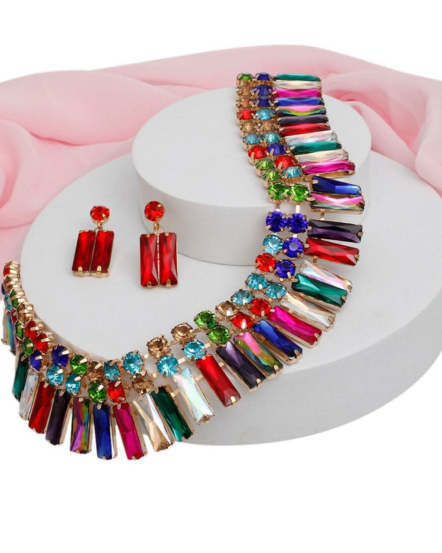 Collar Multicolor Hollywood Glamor Crystal Set