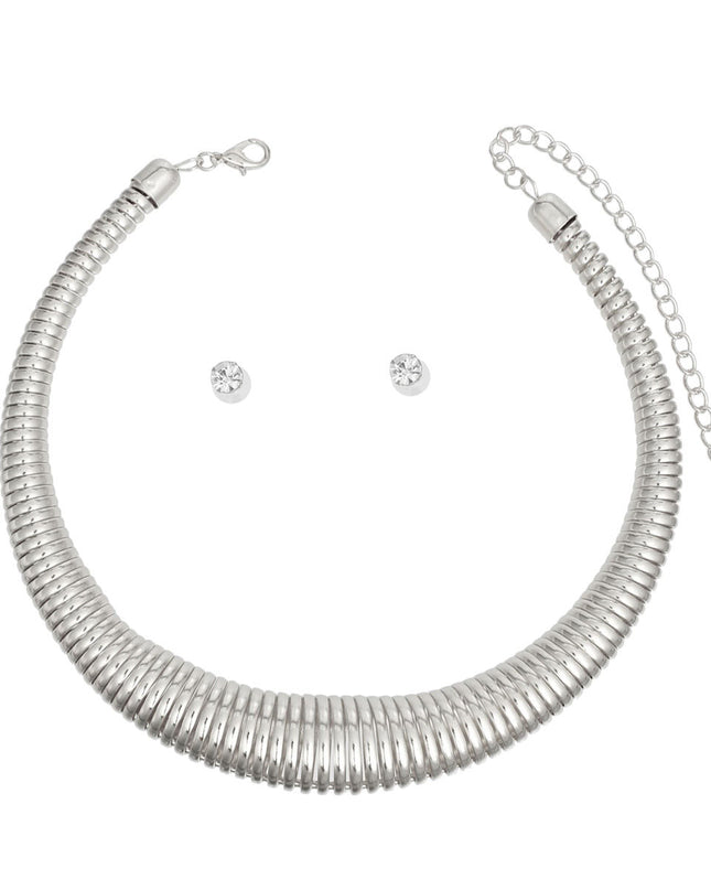Choker Silver Spring Coil Necklace for Women