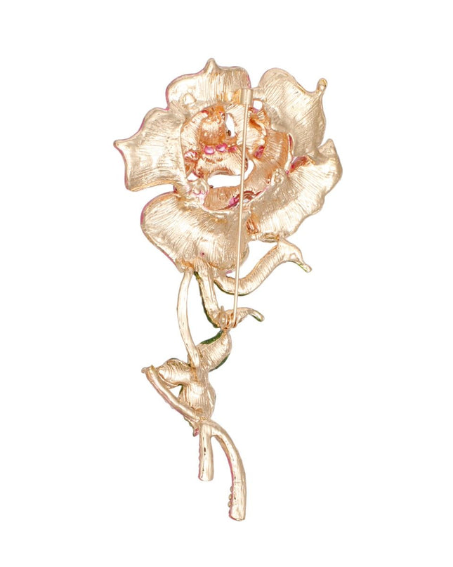 AKA Sisterhood Sparkle Pink Rose Blooming Brooch