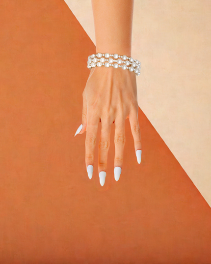 3 Row Gold Pearl Memory Bracelet