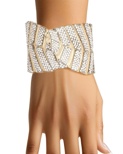 Cuff Garden Chic Encrusted Gold Leaf Bracelet