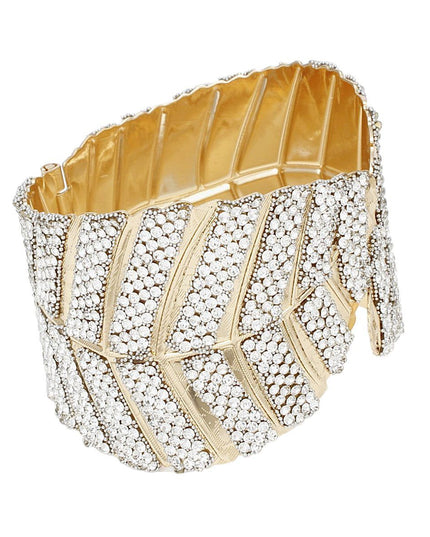 Cuff Garden Chic Encrusted Gold Leaf Bracelet