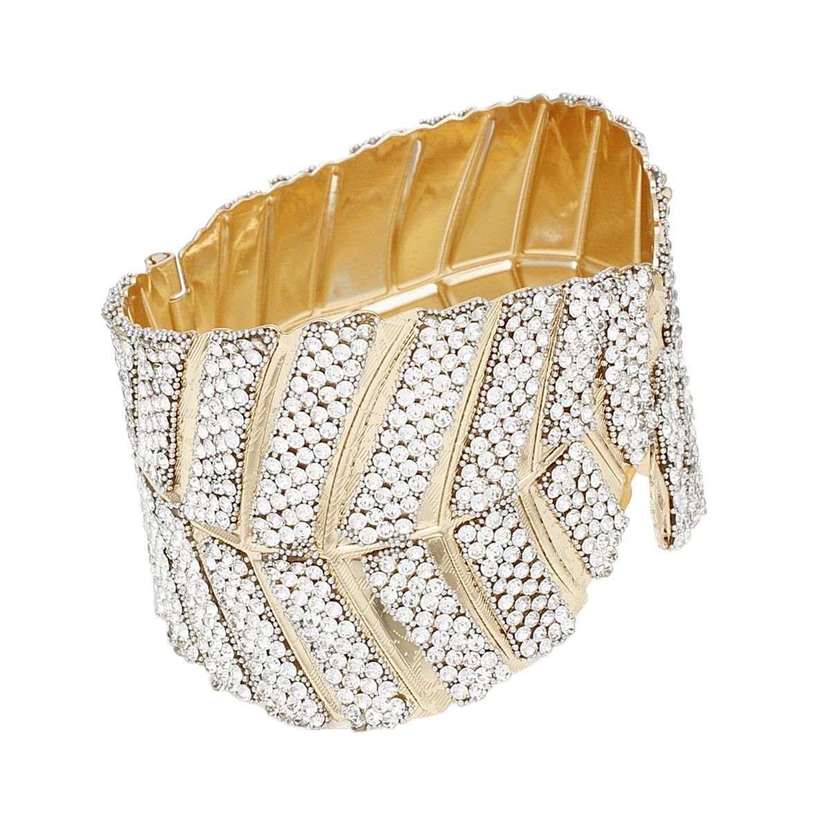 Cuff Garden Chic Encrusted Gold Leaf Bracelet