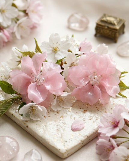 Oversized Light Pink Acrylic Flower Stud Earrings