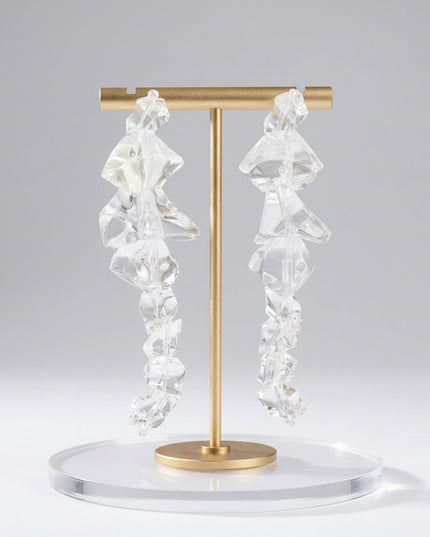 Translucent Clear Acrylic Rock Candy Drop Earrings