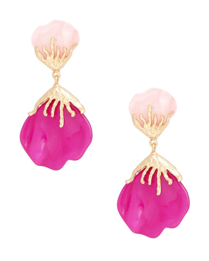 Drop Shades of Pink Petal Earrings for Women