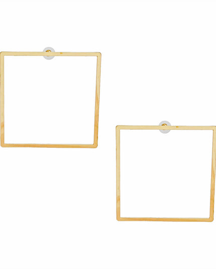 Stud Modern Gold Large Polished Square Earrings