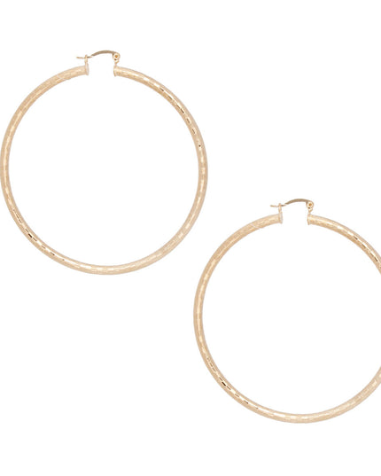 Hoop Classic 3 in Square Cut Gold Earrings Women