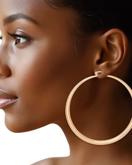Hoop Classic 3 in Graduated Gold Earrings Women
