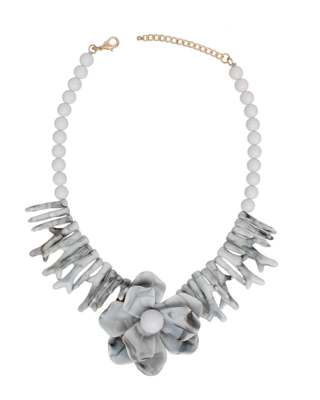 Collar Gray Exotic Goddess Floral Necklace