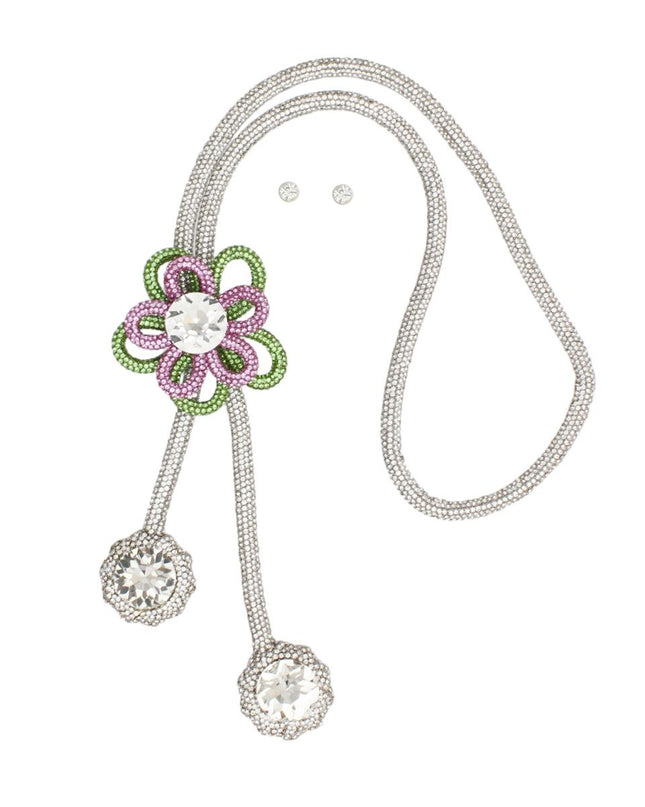 AKA Artisan Sparkling Sorority Flower Y Necklace