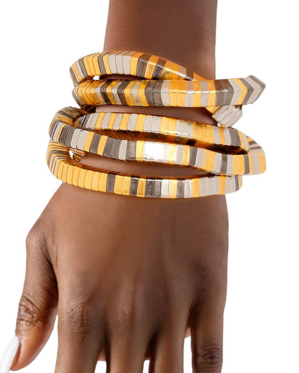 Convertible Mixed Metal Tubogas Flex Coil Necklace