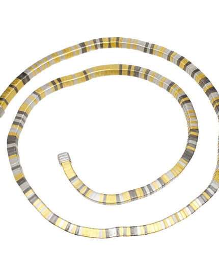 Convertible Mixed Metal Tubogas Flex Coil Necklace