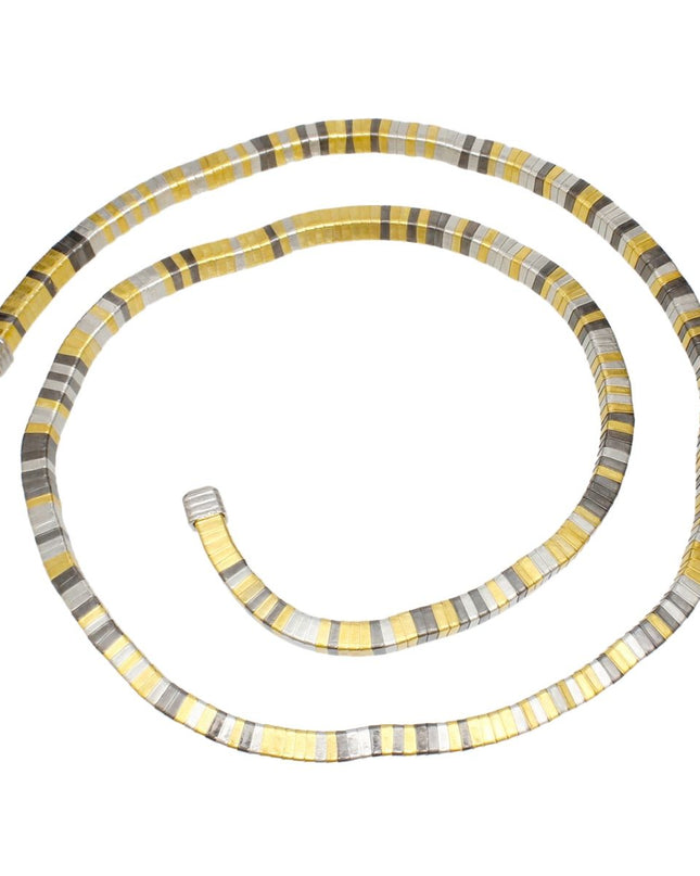 Convertible Mixed Metal Tubogas Flex Coil Necklace