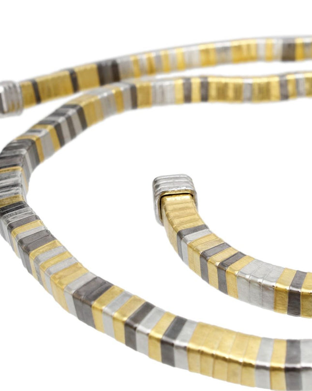 Convertible Mixed Metal Tubogas Flex Coil Necklace