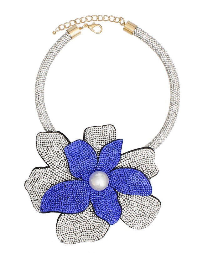 ZPB Handcrafted Brilliance Flower Choker Necklace