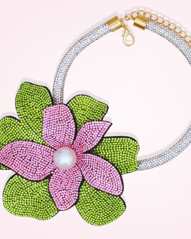 AKA Handcrafted Brilliance Flower Choker Necklace