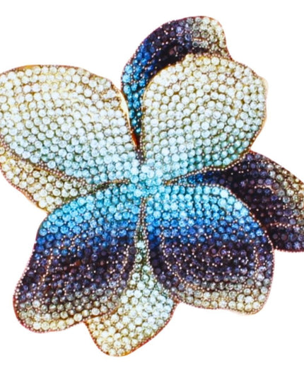 Brooch Handcrafted Brilliant Blue Flower Pin Clip