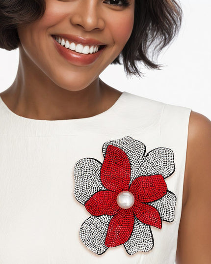 DST Handcrafted Brilliance Flower Brooch Clip