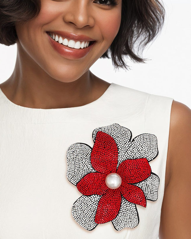 DST Handcrafted Brilliance Flower Brooch Clip